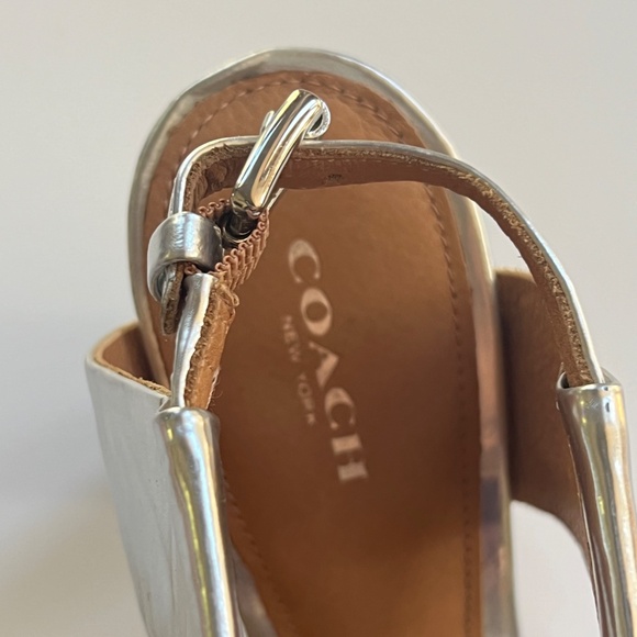 Coach Lexey Silver Metallic Sandal Women's Size 9.5 - Picture 3 of 6